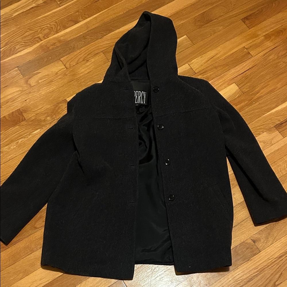 Elegant Black Hooded Utility Jacket